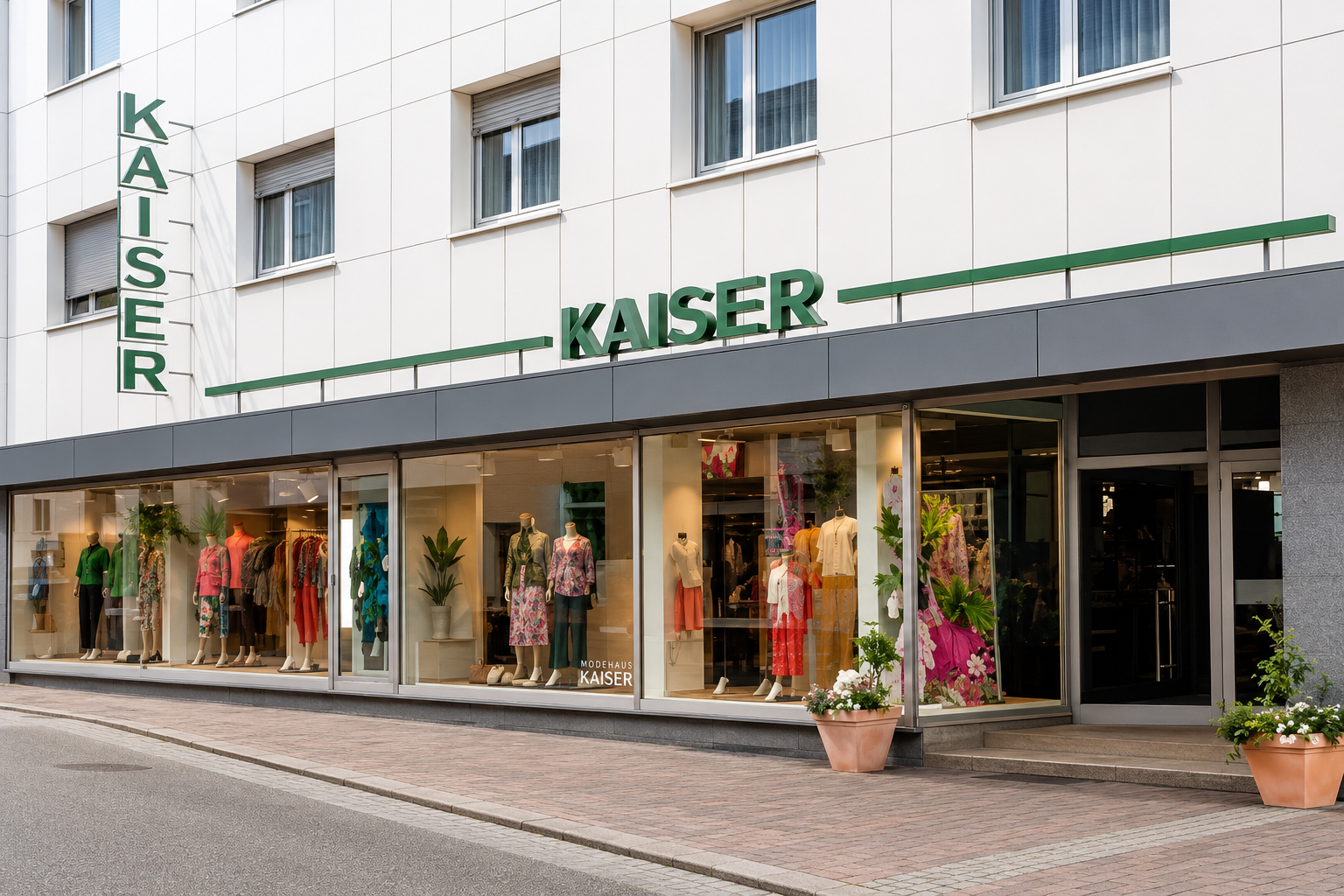 Außenansicht Modehaus Kaiser in Hanau-Großauheim